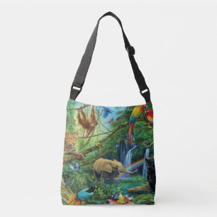 Dieren die samenleven werpen kussen crossbody tas