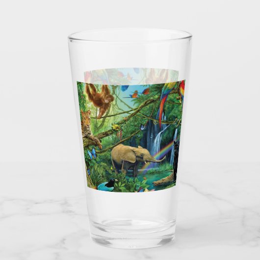 Dieren die samenleven werpen kussen glas (Voorkant)