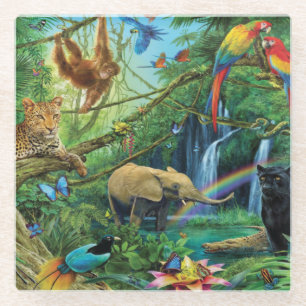 Dieren die samenleven werpen kussen glazen onderzetter