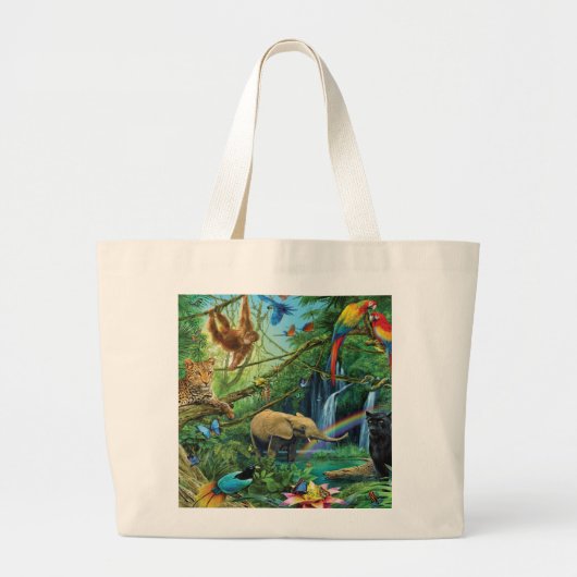 Dieren die samenleven werpen kussen grote tote bag (Voorkant)
