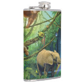 Dieren die samenleven werpen kussen heupfles (Rechts)