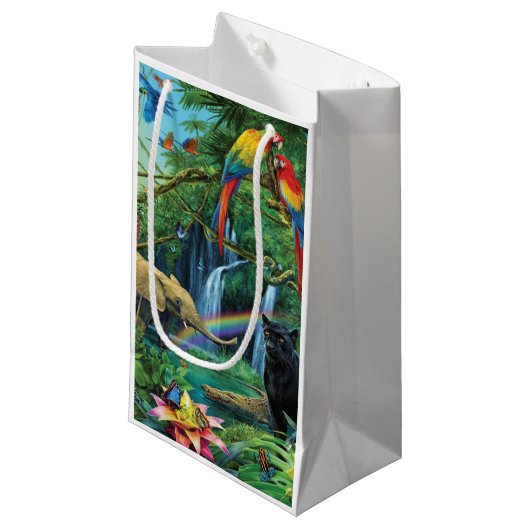 Dieren die samenleven werpen kussen klein cadeauzakje (Voorkant Gekanteld)