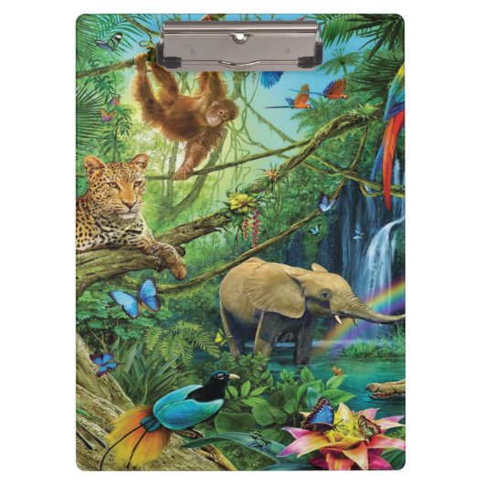 Dieren die samenleven werpen kussen klembord (Voorkant)