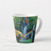 Dieren die samenleven werpen kussen latte mok (Rechterhoek)