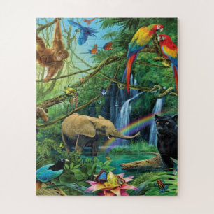 Dieren die samenleven werpen kussen legpuzzel