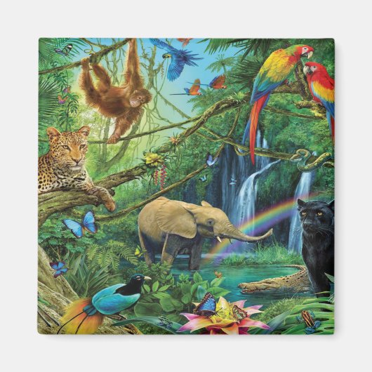 Dieren die samenleven werpen kussen magneet (Voorkant)