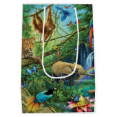 Dieren die samenleven werpen kussen medium cadeauzakje (Achterkant)