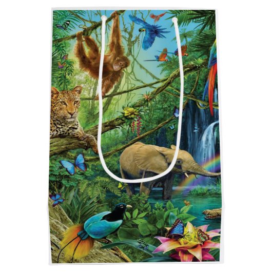 Dieren die samenleven werpen kussen medium cadeauzakje (Achterkant)