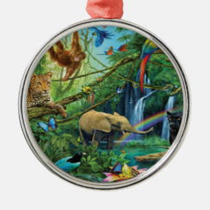 Dieren die samenleven werpen kussen metalen ornament