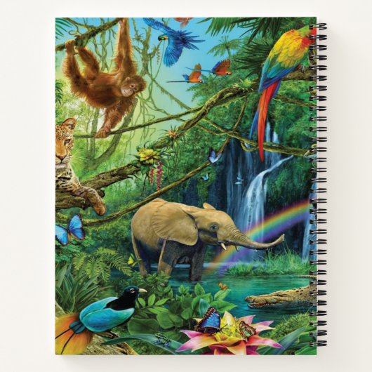 Dieren die samenleven werpen kussen notitieboek (Achterkant)