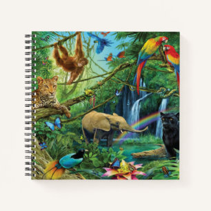 Dieren die samenleven werpen kussen notitieboek