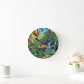 Dieren die samenleven werpen kussen ronde klok (Huis)