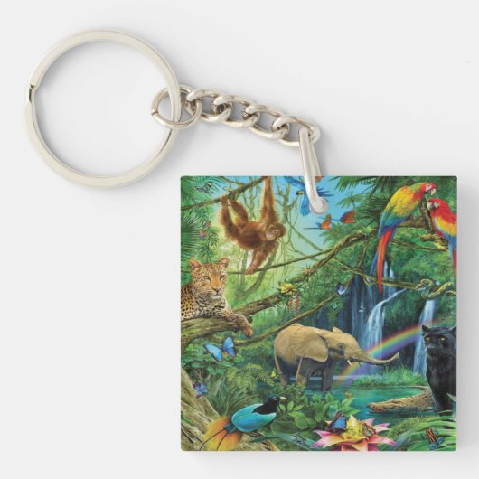Dieren die samenleven werpen kussen sleutelhanger (Voorkant)