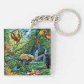 Dieren die samenleven werpen kussen sleutelhanger (Achterkant)