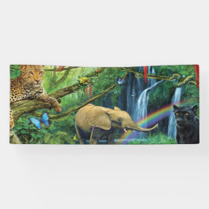 Dieren die samenleven werpen kussen spandoek