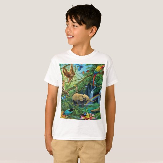 Dieren die samenleven werpen kussen t-shirt (Voorkant volledig)