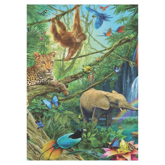 Dieren die samenleven werpen kussen tafelkleed (Voorkant)