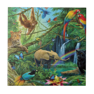 Dieren die samenleven werpen kussen tegeltje