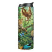 Dieren die samenleven werpen kussen thermosbeker (Gedraaid links)