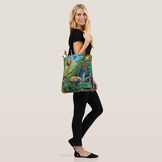 Dieren die samenleven werpen kussen tote bag (Op model)