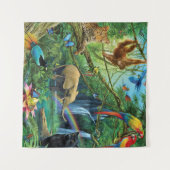 Dieren die samenleven werpen kussen wandkleed (Voorkant (horizontaal))