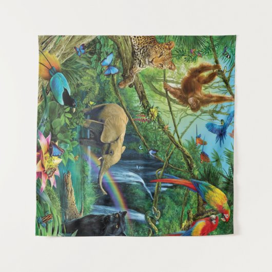 Dieren die samenleven werpen kussen wandkleed (Voorkant (horizontaal))