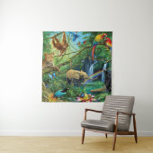 Dieren die samenleven werpen kussen wandkleed (In situ)