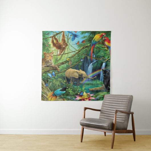 Dieren die samenleven werpen kussen wandkleed (In situ)