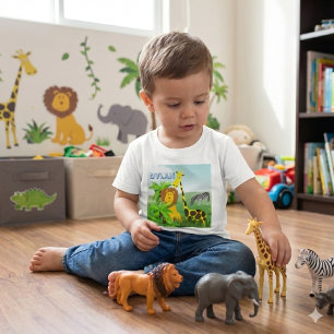 Dieren Dierenpark Giraffe Leeuw Zebra Baby T-Shirt