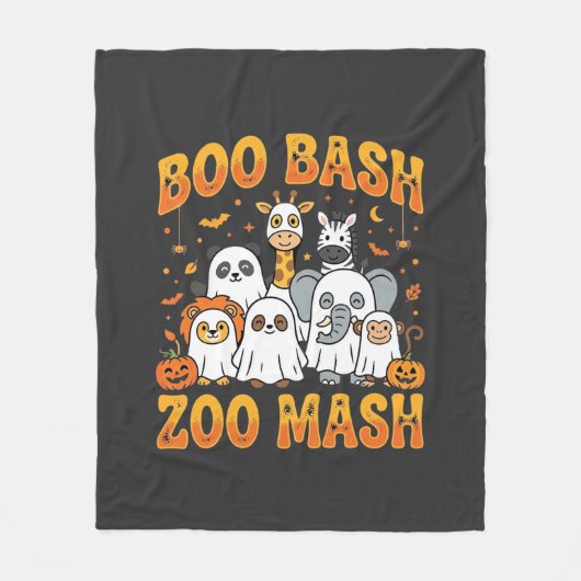 Dieren Dierenpark Halloween Boo Bash Zoo Mash_1 Fleece Deken (Voorkant)