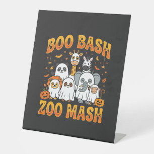 Dieren Dierenpark Halloween Boo Bash Zoo Mash_1 Reclamebord Met Voetstuk