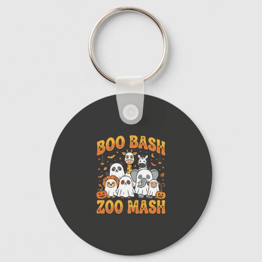 Dieren Dierenpark Halloween Boo Bash Zoo Mash_1 Sleutelhanger (Voorkant)