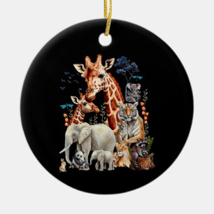 Dieren Dierentuin Wilde Dieren Verjaardagsfeestje  Keramisch Ornament