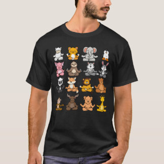 Dieren doen yoga dieren mediteren jongen t-shirt