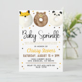 Dieren Donut Baby Sprinkle Feest Uitnodiging (Staand voorkant)