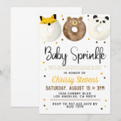 Dieren Donut Baby Sprinkle Feest Uitnodiging (Voorkant / Achterkant)