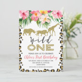 Dieren drukken Safari Wild Eén dag uitnodiging af (Staand voorkant)