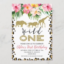 Dieren drukken Safari Wild Eén dag uitnodiging af