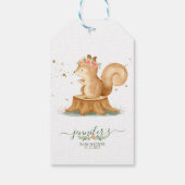 Dieren Eekhoorn Familie natuur baby Cadeaulabel (Achterkant)