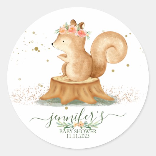 Dieren Eekhoorn Familie natuur Ronde Sticker (Voorkant)