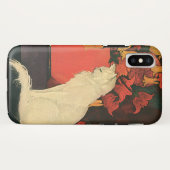 dieren, elegante witte kat, herfstbloemen Case-Mate iPhone case (Achterkant (horizontaal))