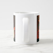  dieren, elegante witte kat, herfstbloemen grote koffiekop (Achterkant)