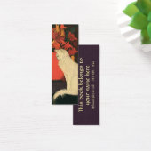  dieren, elegante witte kat, herfstbloemen mini visitekaartjes (Bureau)