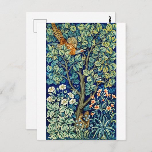 Dieren en bloemen, bos, William Morris Briefkaart (Voorkant / Achterkant)