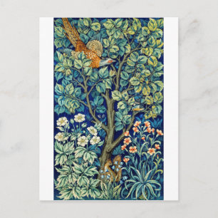 Dieren en bloemen, bos, William Morris Briefkaart