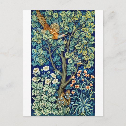 Dieren en bloemen, bos, William Morris Briefkaart (Voorkant)