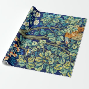 Dieren en bloemen, bos, William Morris Cadeaupapier