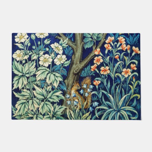 Dieren en bloemen, bos, William Morris Deurmat (Voorkant)