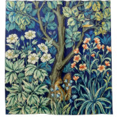 Dieren en bloemen, bos, William Morris Douchegordijn (Voorkant)
