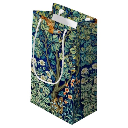 Dieren en bloemen, bos, William Morris Klein Cadeauzakje (Achterkant Gekanteld)